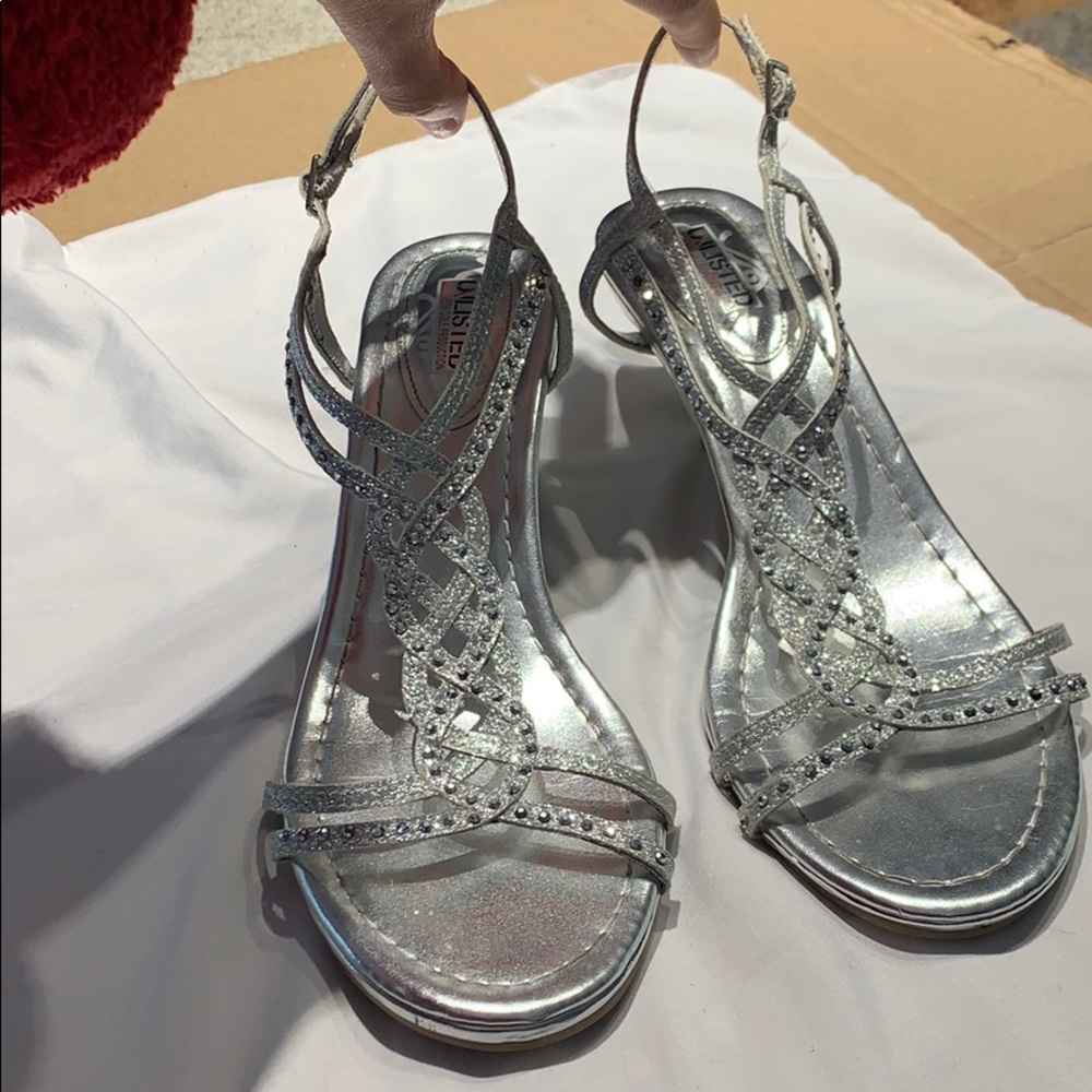 Silver homecoming shoes size 9